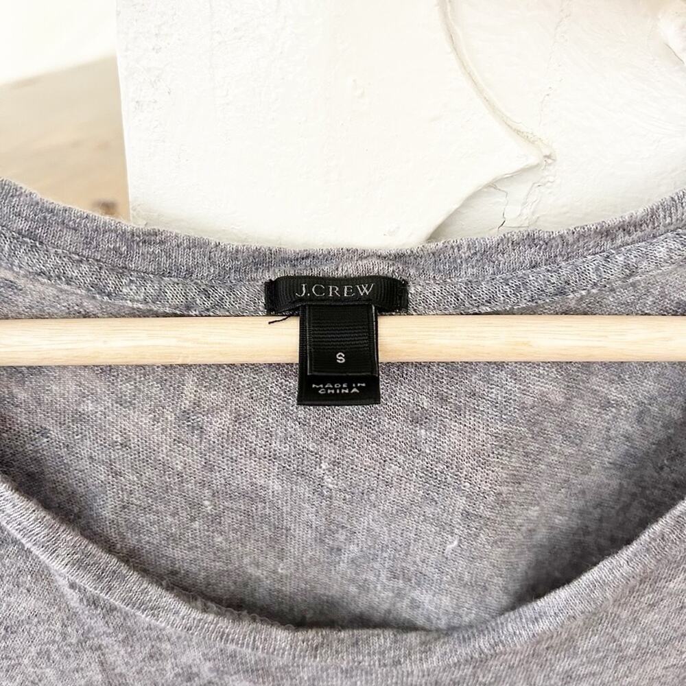 J.Crew Heather Rubble Gray Sleeveless Round Neck Linen Pom-Pom Tank Size S - Picture 3 of 8